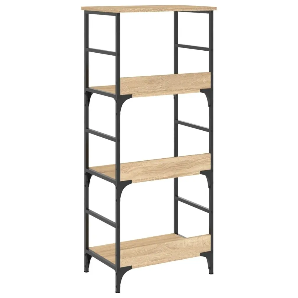 Bookshelf Sonoma Oak 50x33x117.5cm Engineered Wood Bookcase 3-Tier Storage Shelf