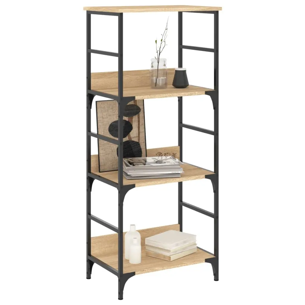 Bookshelf Sonoma Oak 50x33x117.5cm Engineered Wood Bookcase 3-Tier Storage Shelf