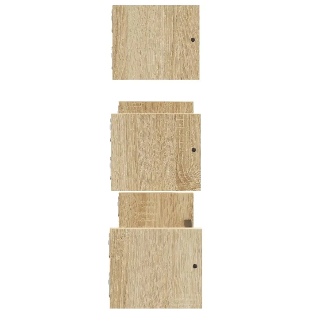 Wall Shelf Set Floating Shelves 3 Piece Brown Engineered Wood