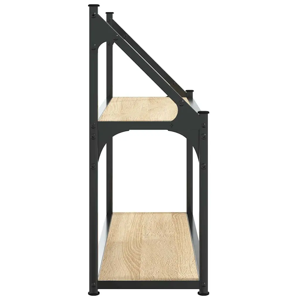 2-Tier Wall Shelf Floating Display Storage Brown Engineered Wood