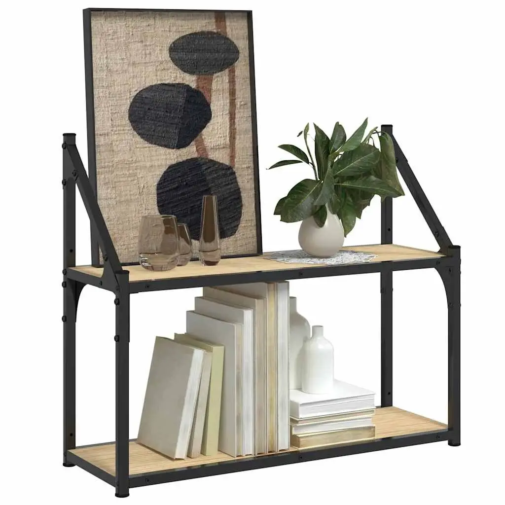2-Tier Wall Shelf Floating Display Storage Brown Engineered Wood