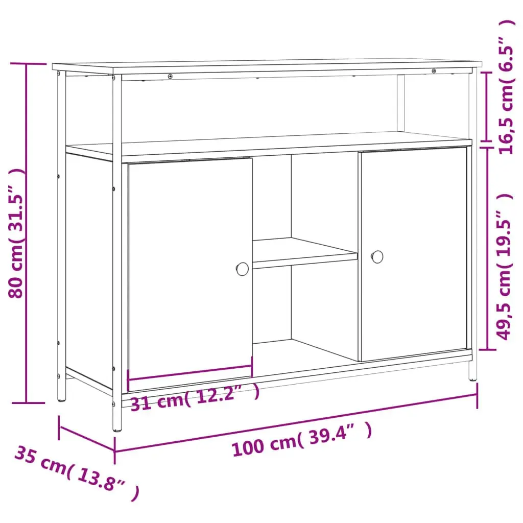 Brown Engineered Wood Sideboard with Ample Storage