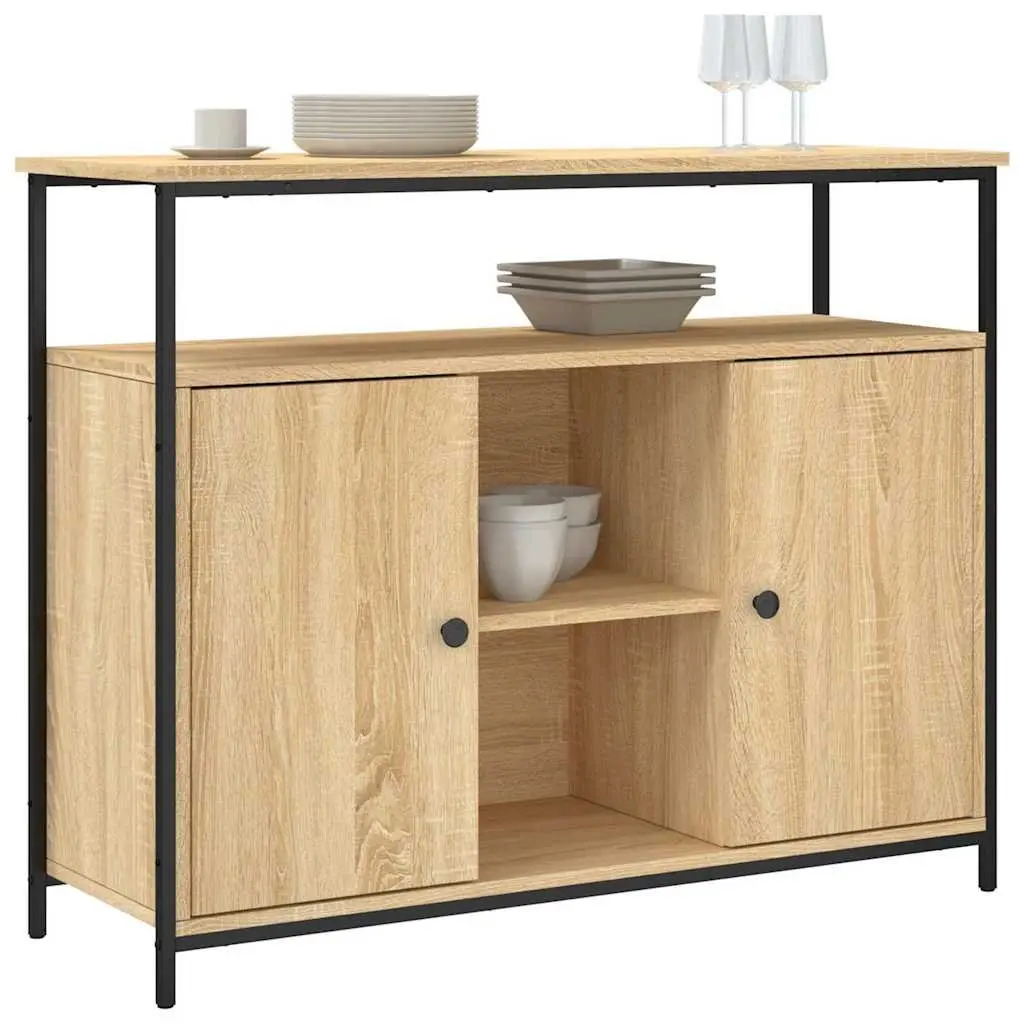 Brown Engineered Wood Sideboard with Ample Storage