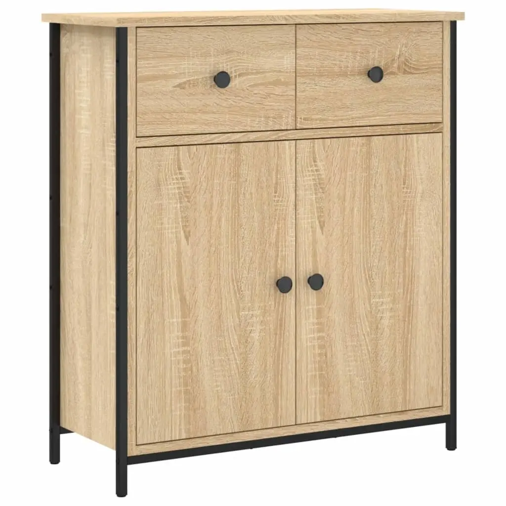 Brown Engineered Wood Sideboard Storage Cabinet 70x30x80cm