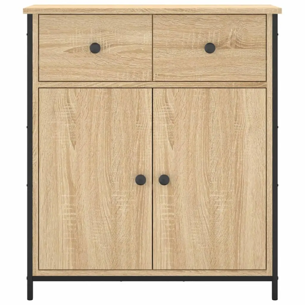 Brown Engineered Wood Sideboard Storage Cabinet 70x30x80cm