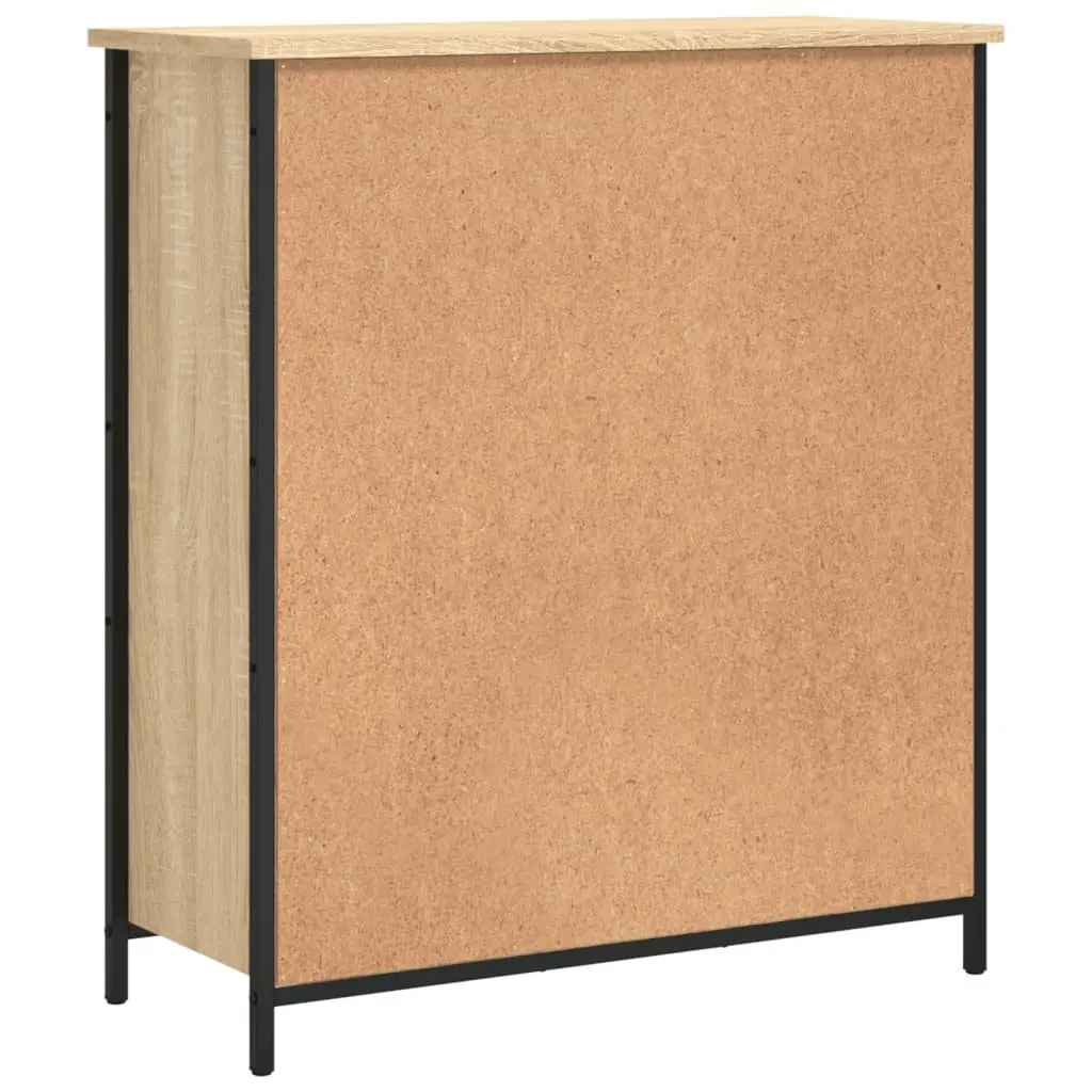 Brown Engineered Wood Sideboard Storage Cabinet 70x30x80cm