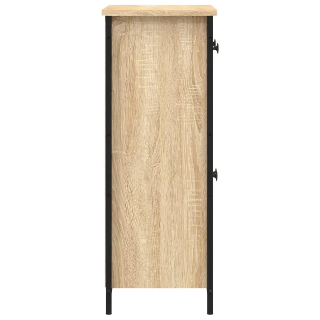 Brown Engineered Wood Sideboard Storage Cabinet 70x30x80cm