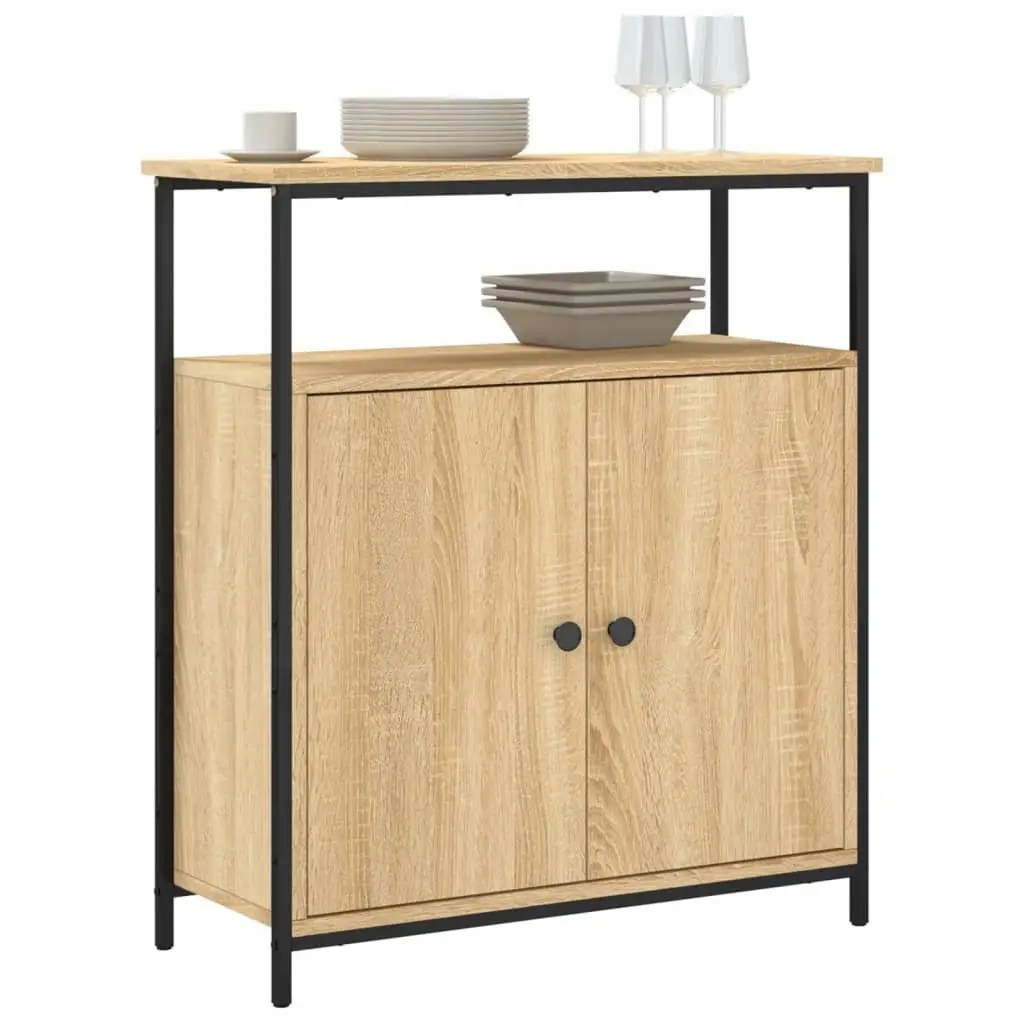 Storage Cabinet Buffet Brown Engineered Wood 70Wx30Dx80Hcm