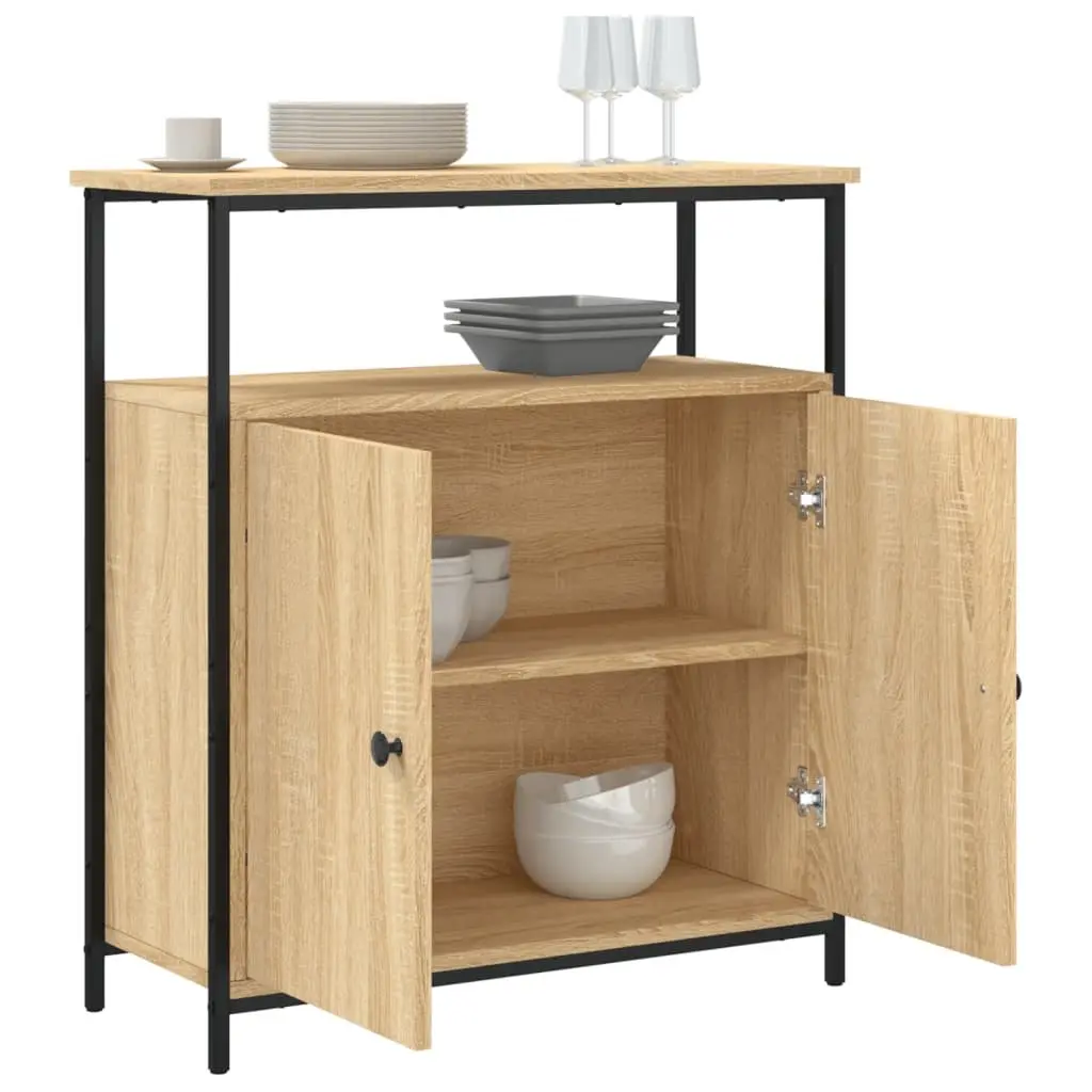 Storage Cabinet Buffet Brown Engineered Wood 70Wx30Dx80Hcm
