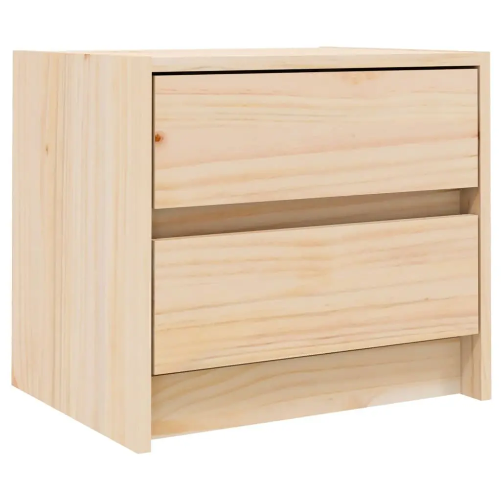 Bedside Cabinet Solid Pine Wood 40x31x35.5 cm 2 Drawer Bedroom Storage Table