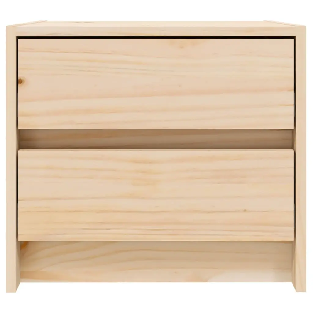 Bedside Cabinet Solid Pine Wood 40x31x35.5 cm 2 Drawer Bedroom Storage Table