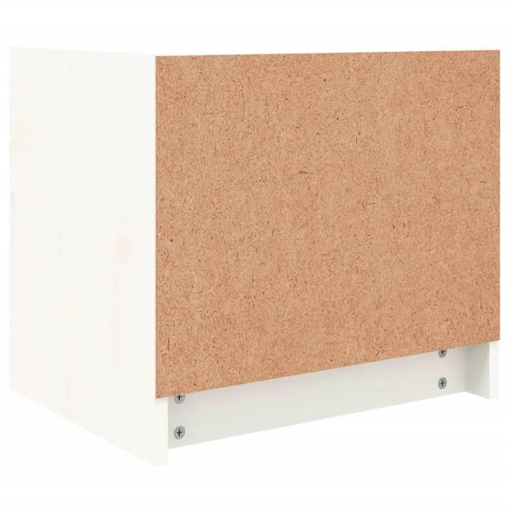 White Nightstand Solid Pine Wood 2 Drawer Bedside Table