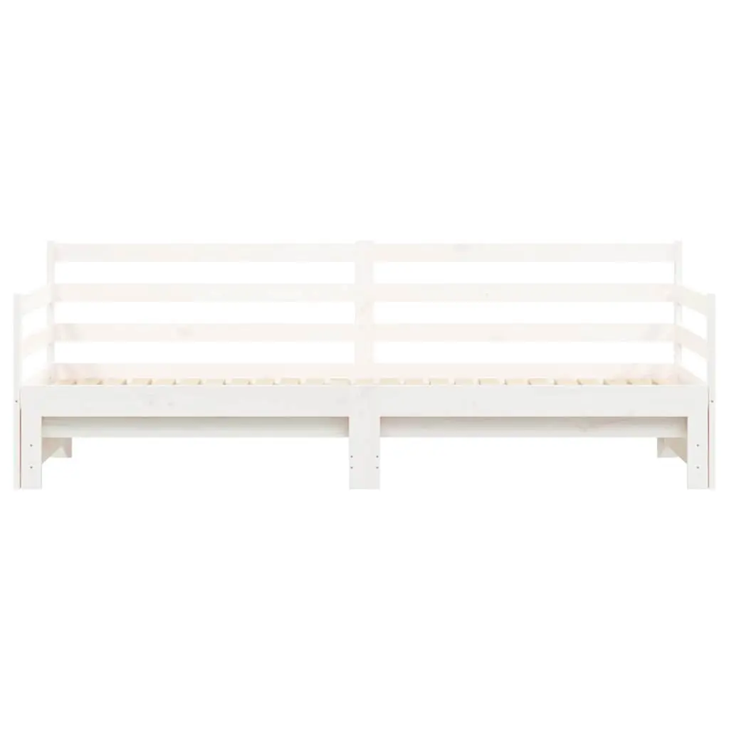 Daybed White Solid Wood 90x190 cm with Trundle