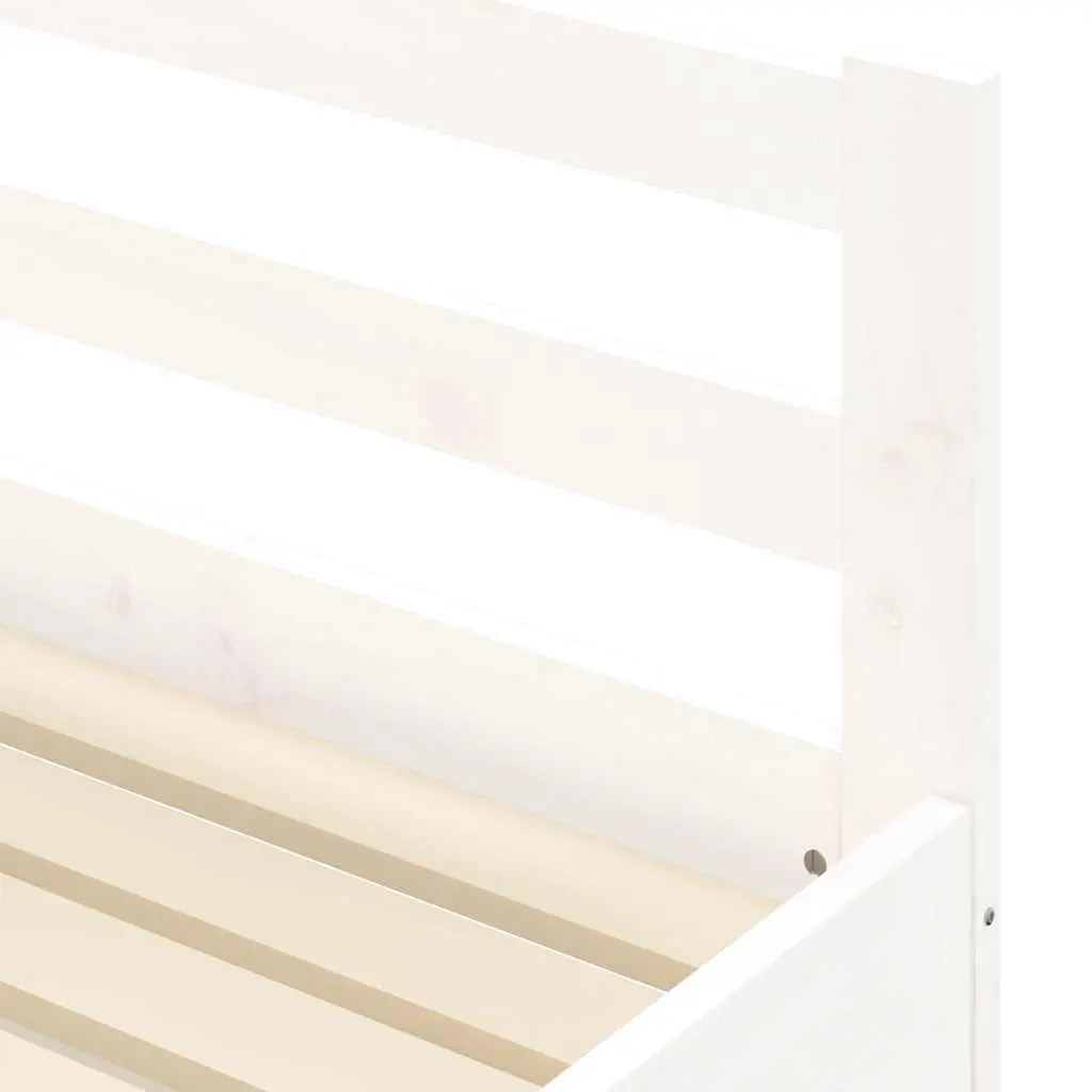 Daybed White Solid Wood 90x190 cm with Trundle