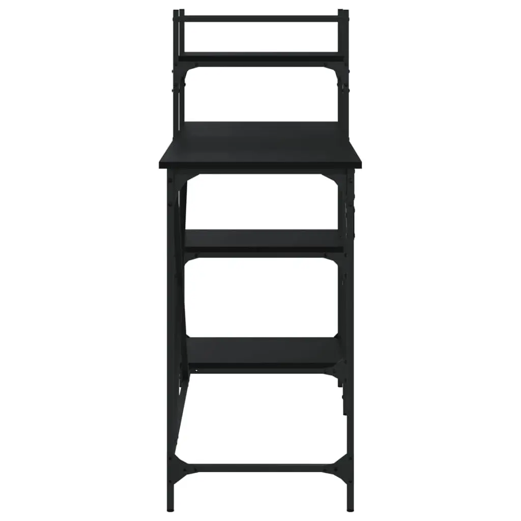 Computer Desk with Shelves Black Office Workstation Storage Organiser