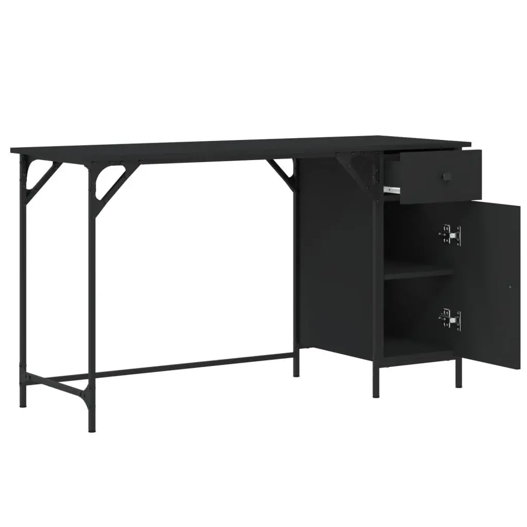 Black Computer Desk for Home Office 131x48x75 cm