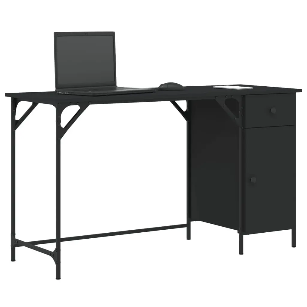 Black Computer Desk for Home Office 131x48x75 cm