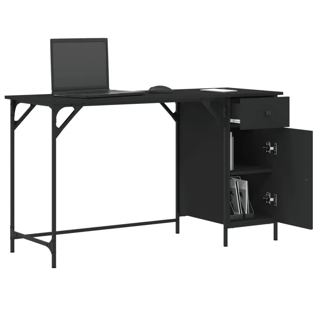 Black Computer Desk for Home Office 131x48x75 cm