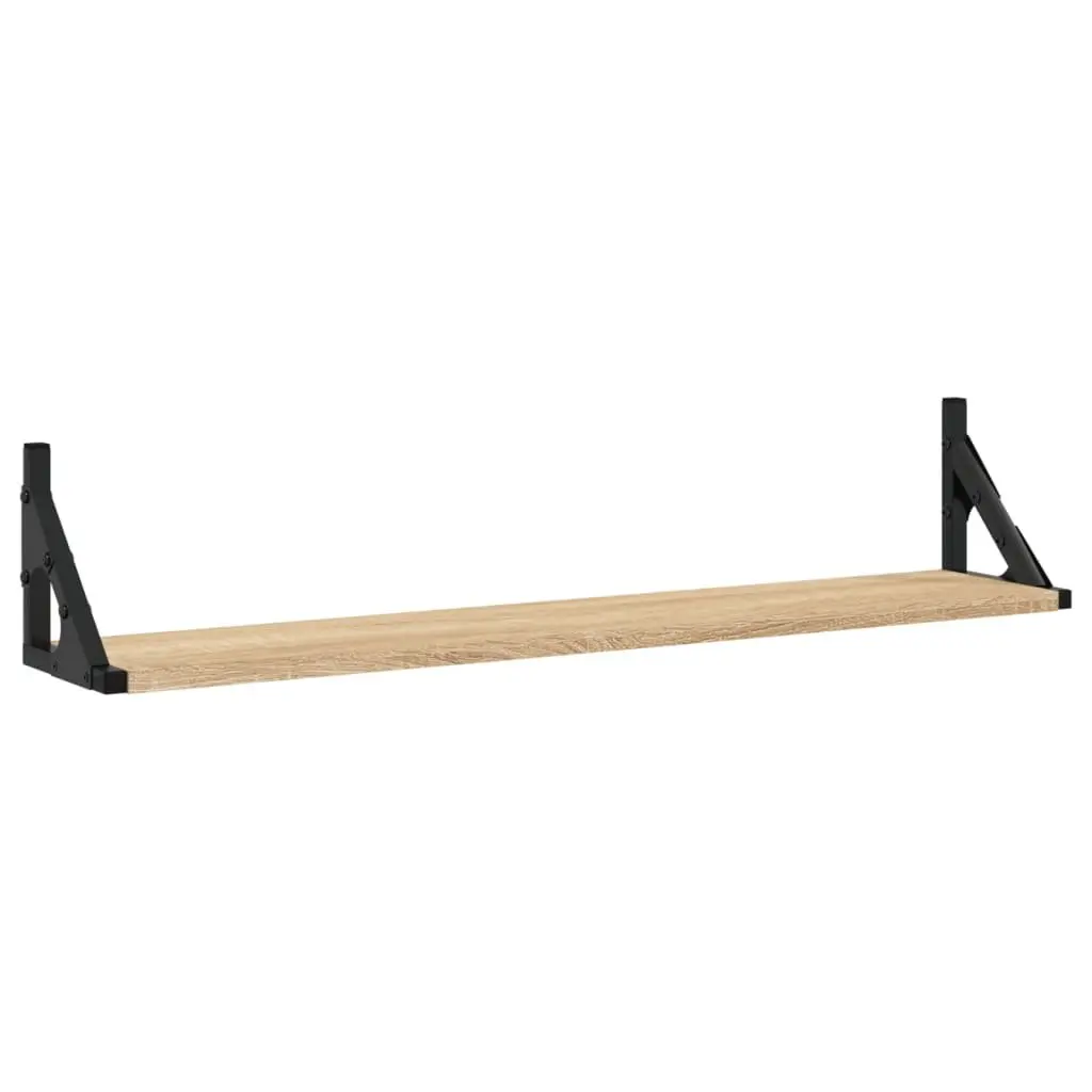 Wall Shelves Sonoma Oak 80x15x15.5 cm Engineered Wood Floating Storage 2 Piece