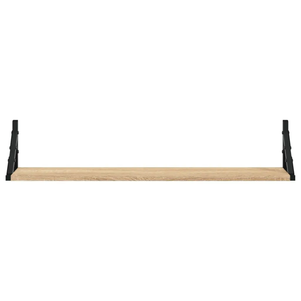 Wall Shelves Sonoma Oak 80x15x15.5 cm Engineered Wood Floating Storage 2 Piece