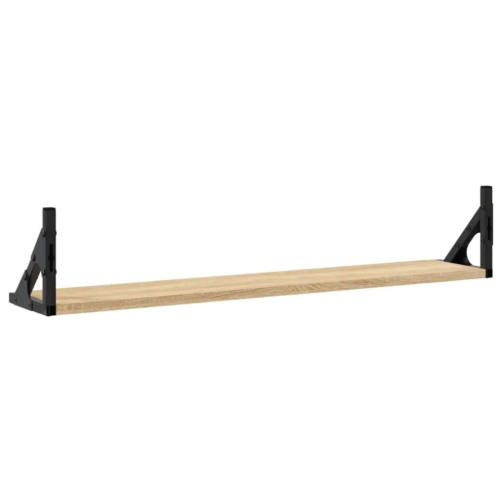 Wall Shelves Sonoma Oak 80x15x15.5 cm Engineered Wood Floating Storage 2 Piece