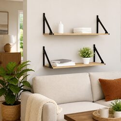 Sonoma Oak Floating Wall Shelves 2-Piece Set