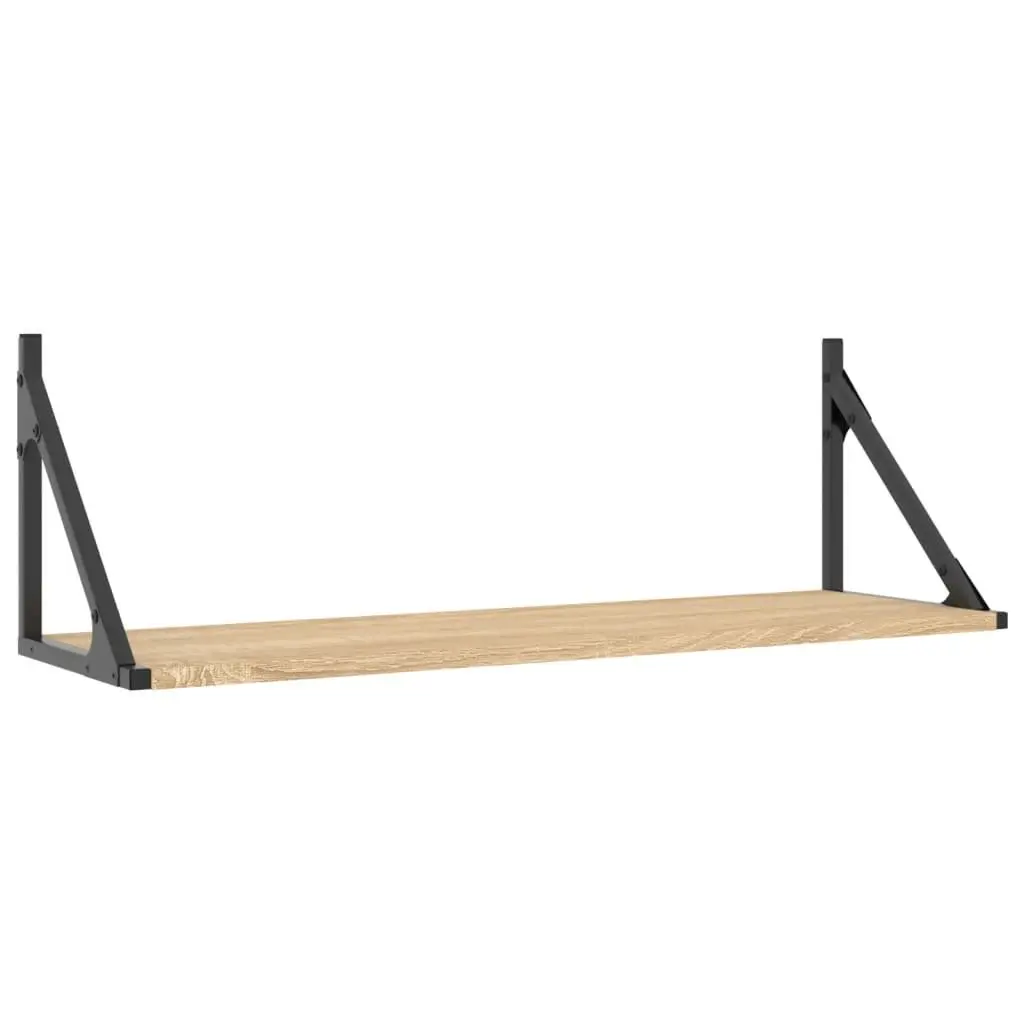 Wall Shelves Sonoma Oak Floating Display Storage Organiser Brown 2 Pieces Engineered Wood
