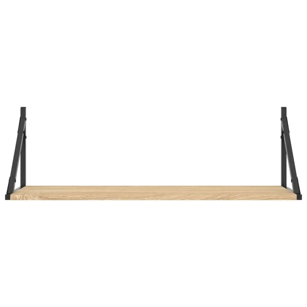 Wall Shelves Sonoma Oak Floating Display Storage Organiser Brown 2 Pieces Engineered Wood
