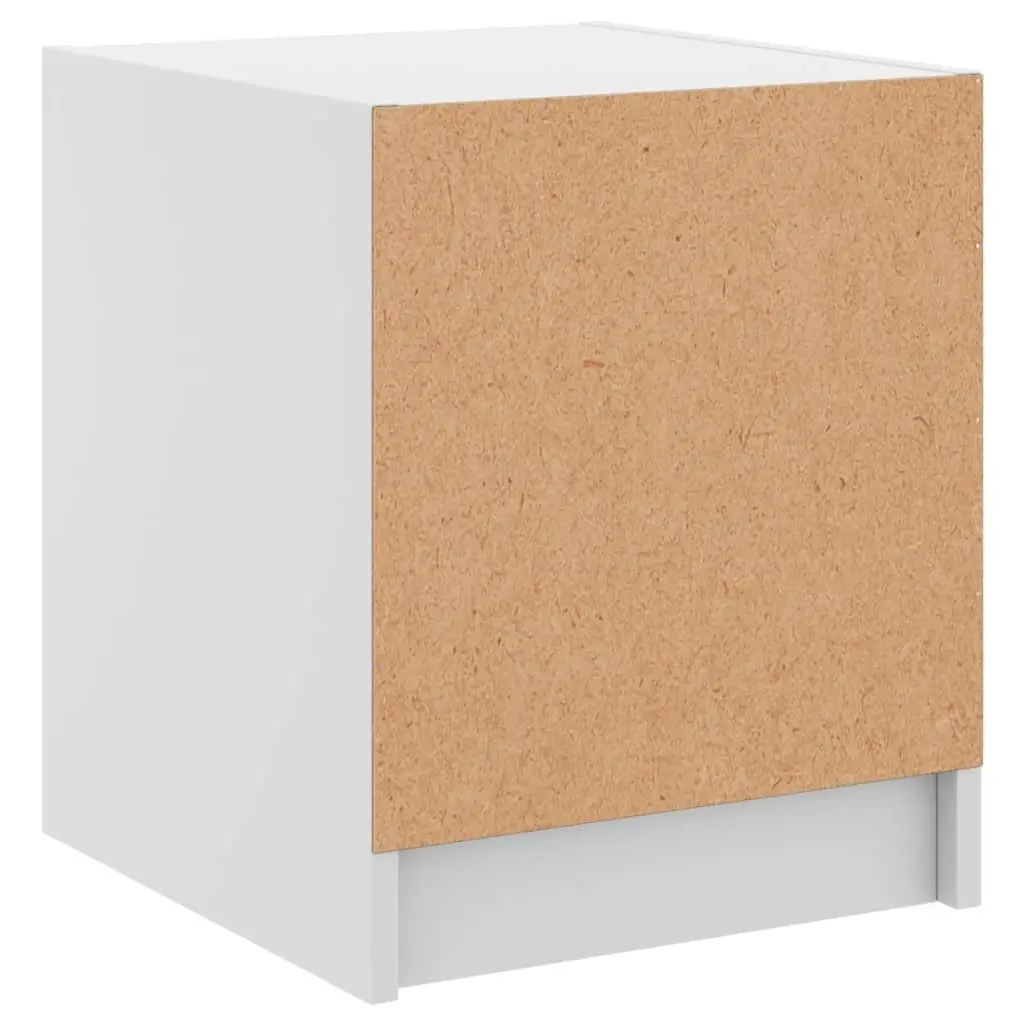 Bedside Cabinets with Glass Doors White 2 Piece Engineered Wood Storage Furniture