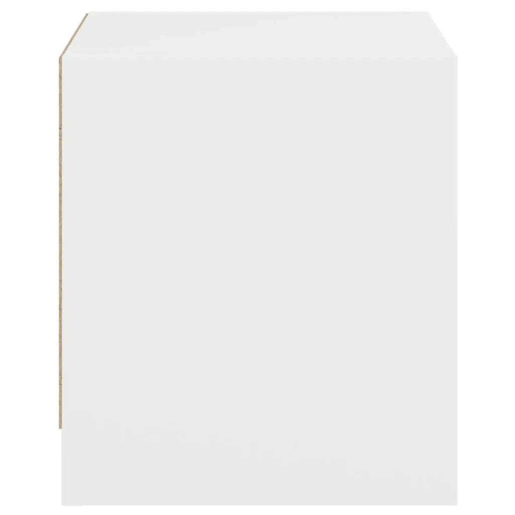 Bedside Cabinets with Glass Doors White 2 Piece Engineered Wood Storage Furniture