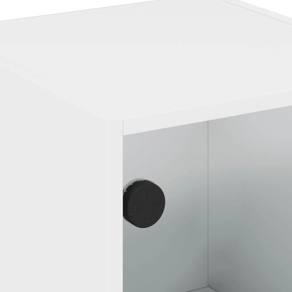 Bedside Cabinets with Glass Doors White 2 Piece Engineered Wood Storage Furniture