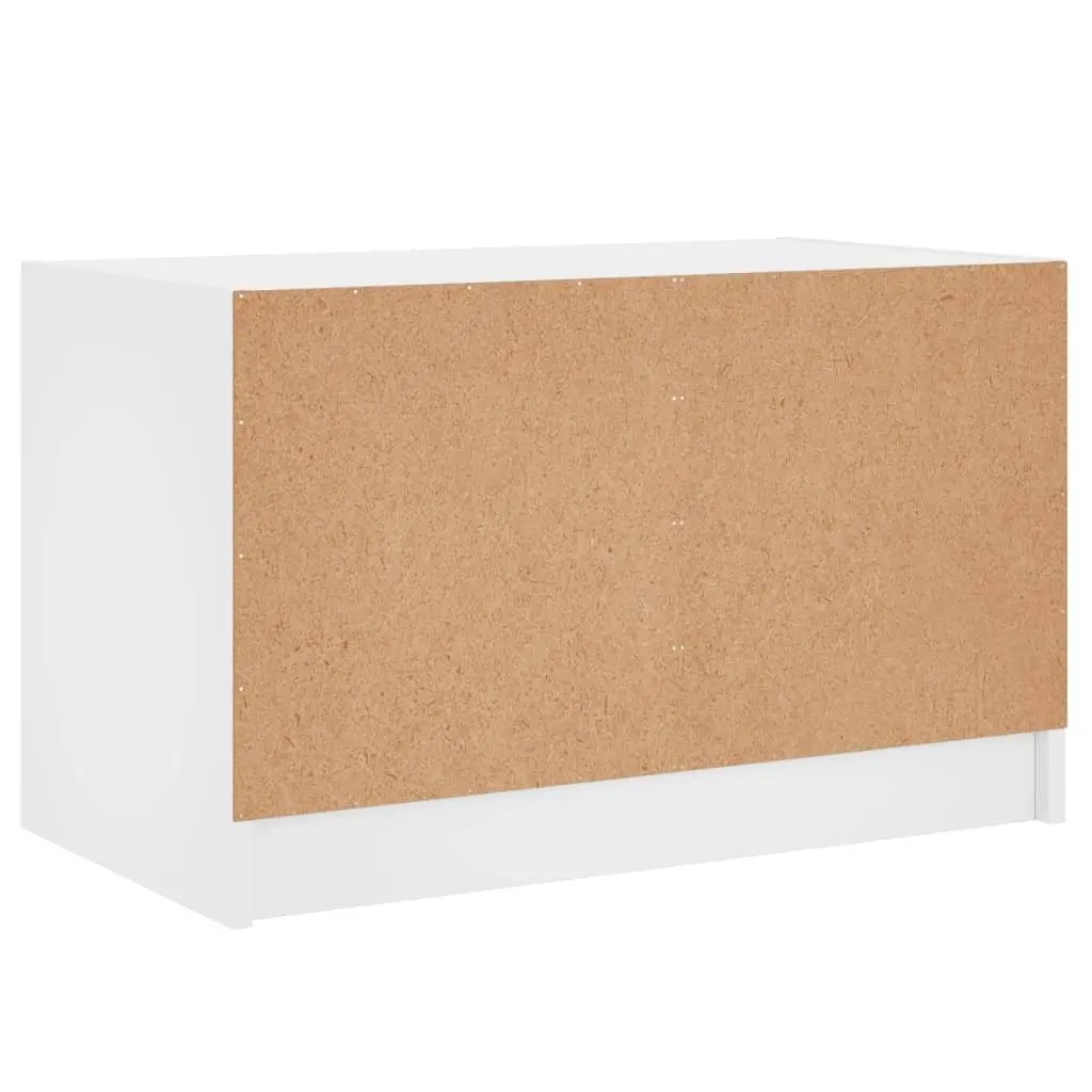 TV Cabinet White Engineered Wood Media Stand with Glass Doors 68 x 37 x 42 cm