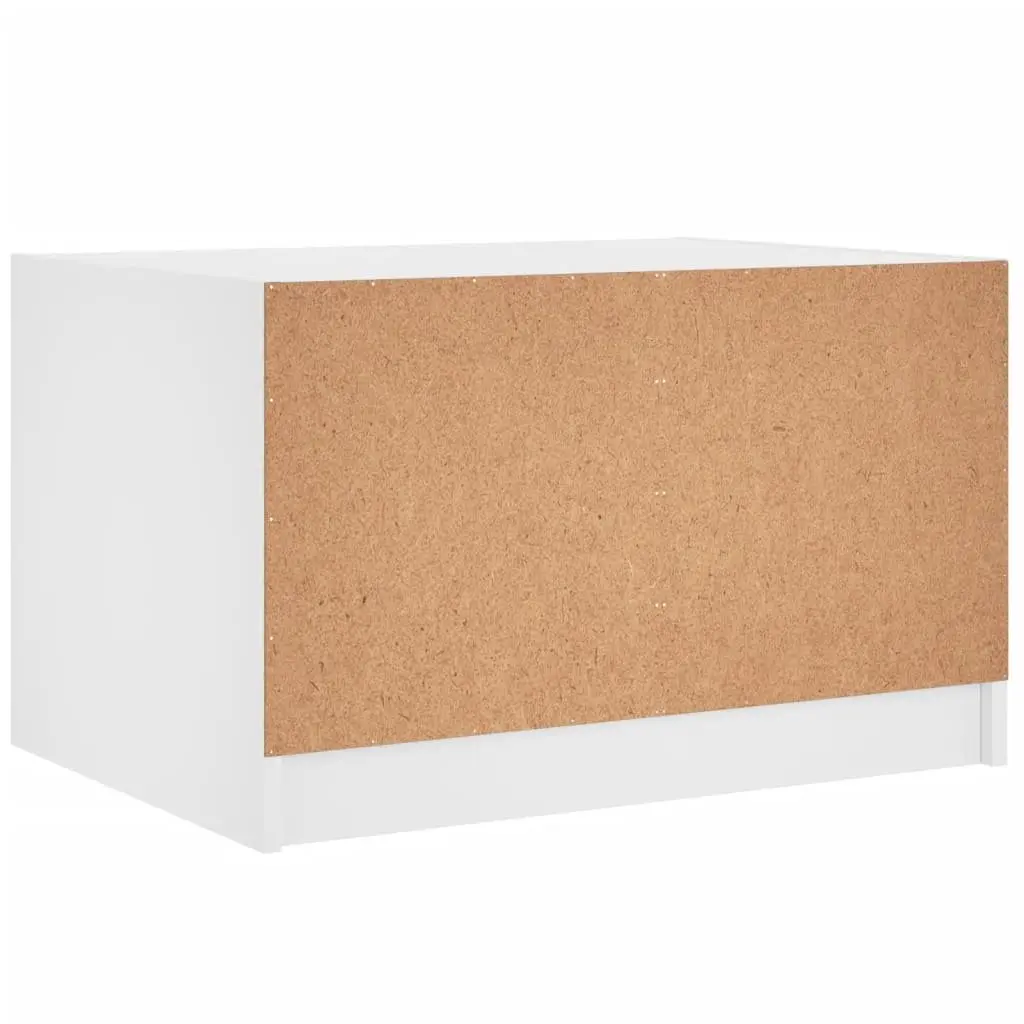 Coffee Table White 68x50x42cm Engineered Wood with Glass Doors
