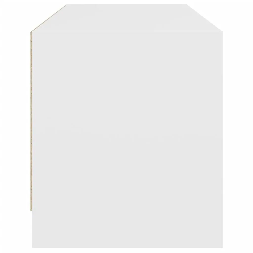 White Media Storage Unit with Glass Doors 102x37x42 cm