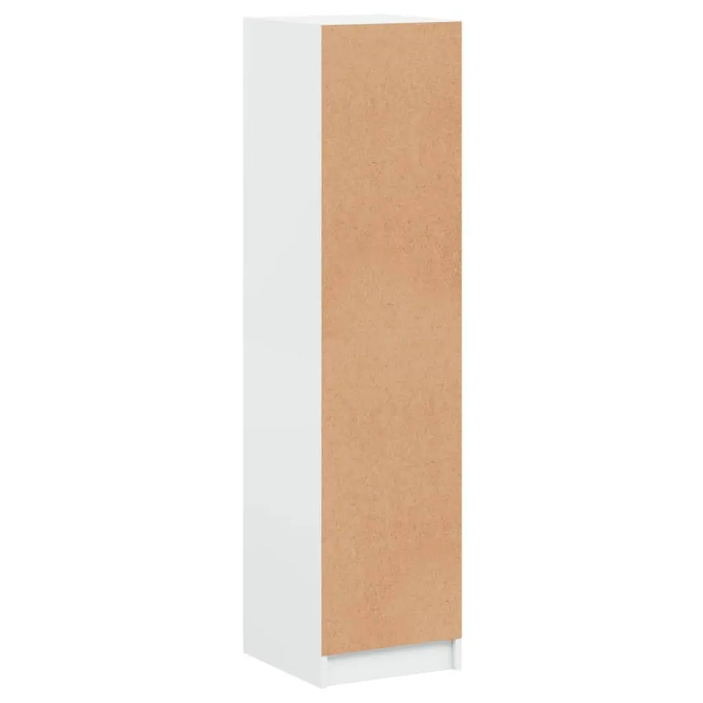 White Highboard Storage Cabinet with Glass Doors