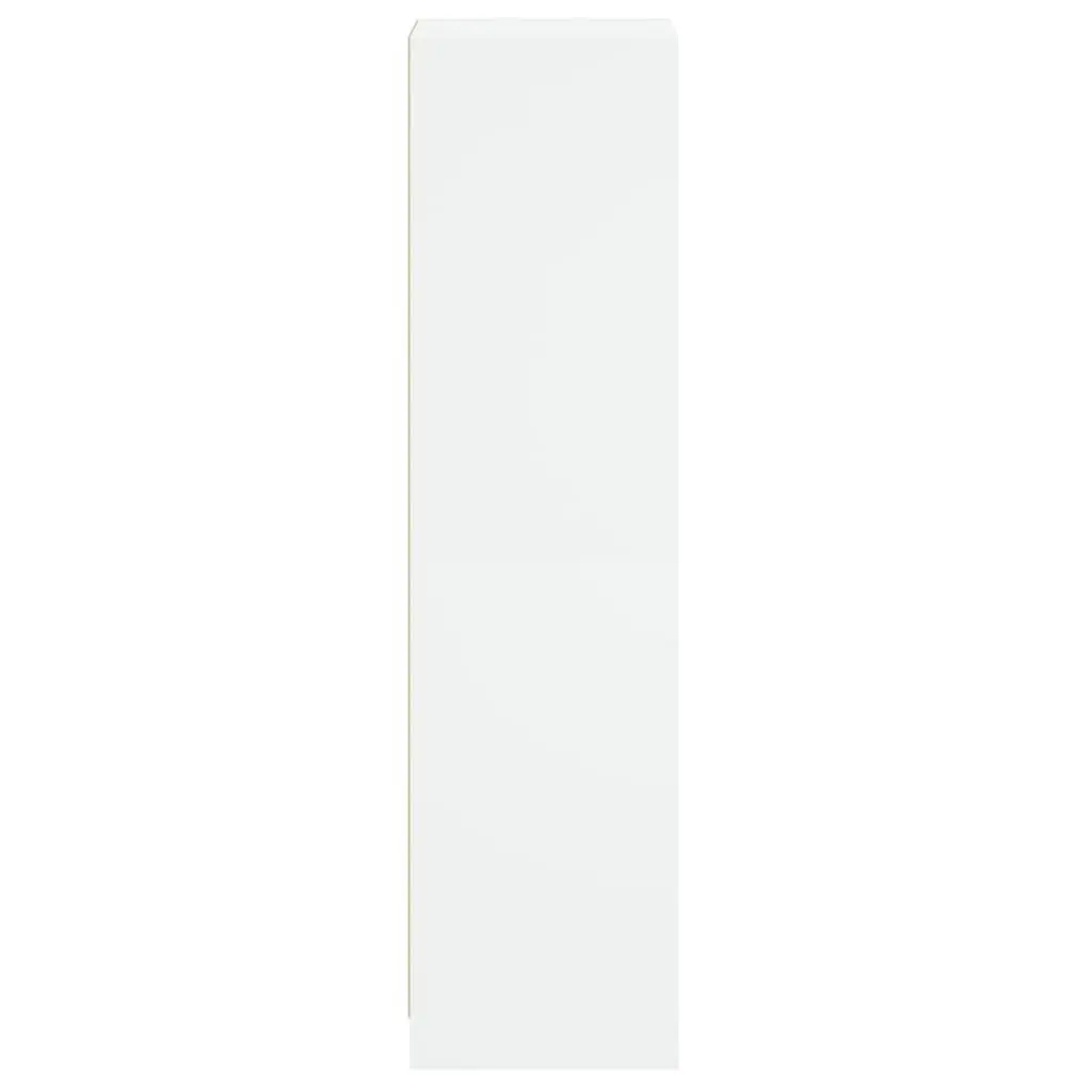 Highboard White Glass Door Storage Cabinet 35x37x142cm Engineered Wood