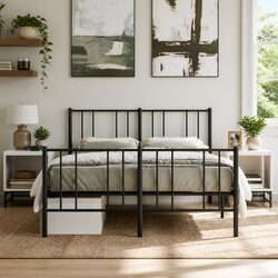 Stylish White Bedside Table Cabinets with Glass Doors