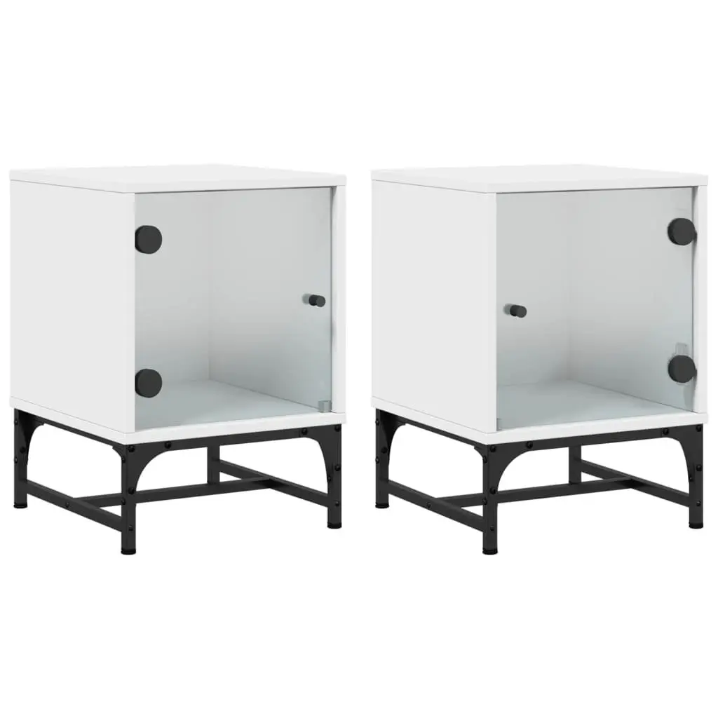 Bedside Tables White 35x37x50 cm Engineered Wood Set of 2