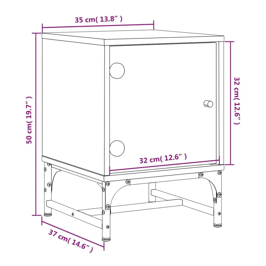 Bedside Tables White 35x37x50 cm Engineered Wood Set of 2