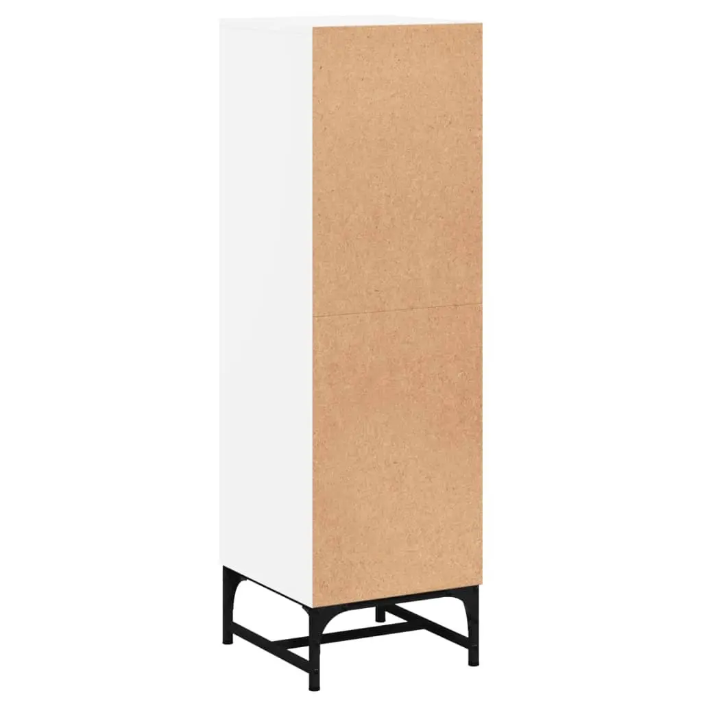 Highboard Cabinet White 35x37x120cm Engineered Wood with Glass Doors
