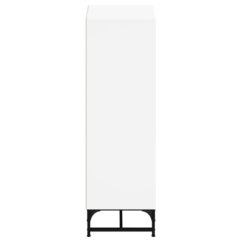 Highboard Cabinet White 35x37x120cm Engineered Wood with Glass Doors