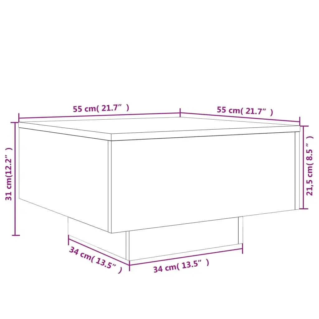Coffee Table White Modern 55 x 55 x 31 cm Engineered Wood