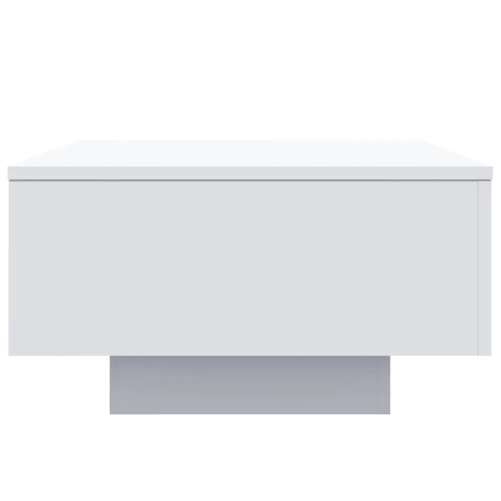 Coffee Table White Modern RGB LED Lights 55 x 55 x 31 cm Engineered Wood