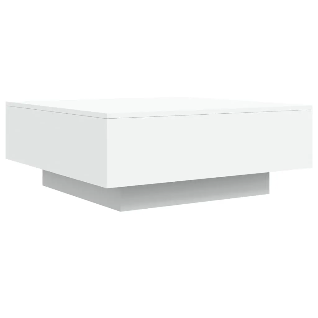 White Coffee Table for Living Room 80x80x31cm