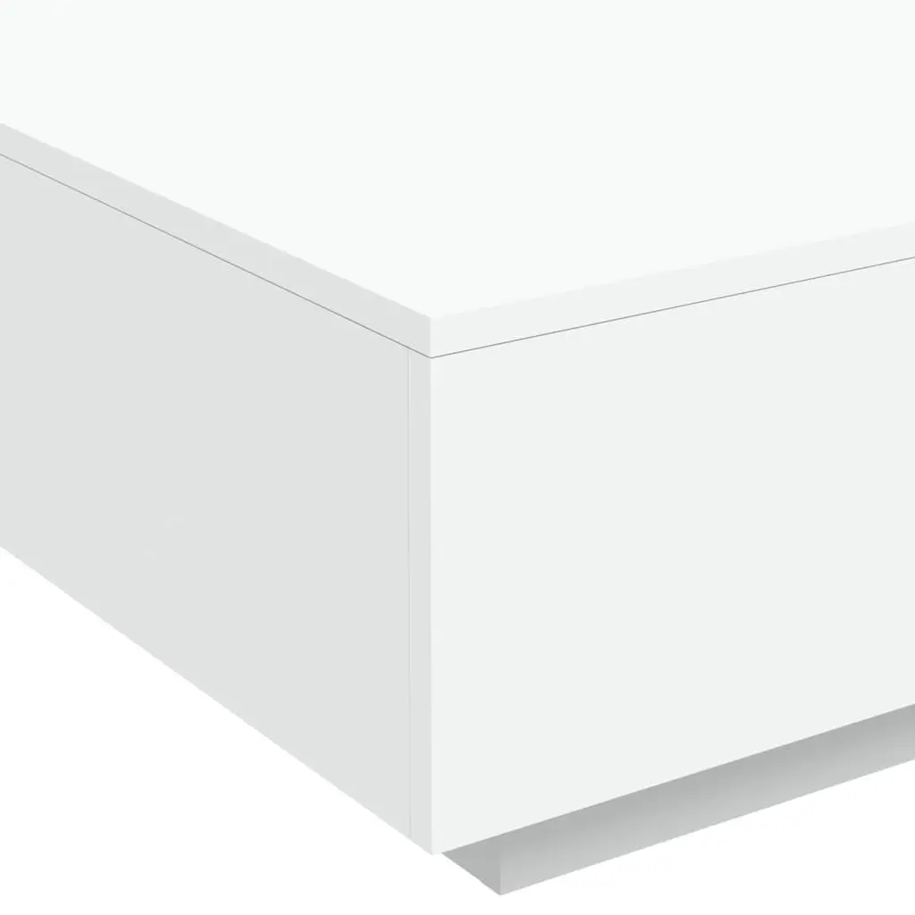 White Coffee Table for Living Room 80x80x31cm