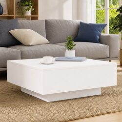 RGB LED Coffee Table in White for Modern Living Rooms