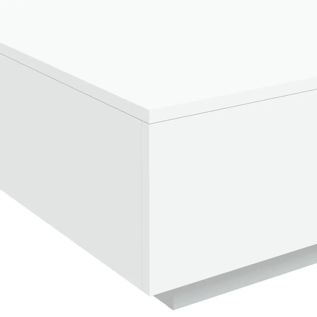 Modern Coffee Table with RGB LED Lights White Accent Living Room Furniture