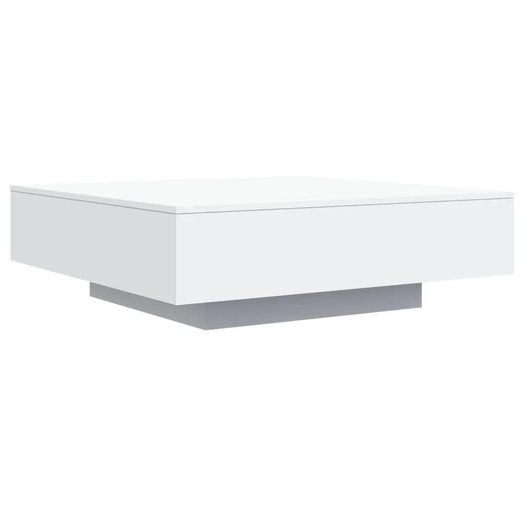 Coffee Table White Modern Living Room Accent Furniture Engineered Wood Side Tea