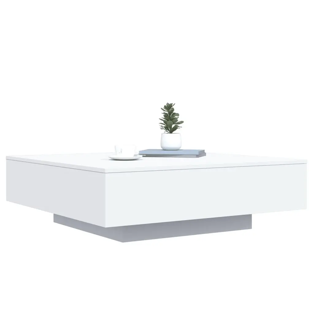Coffee Table White Modern Living Room Accent Furniture Engineered Wood Side Tea
