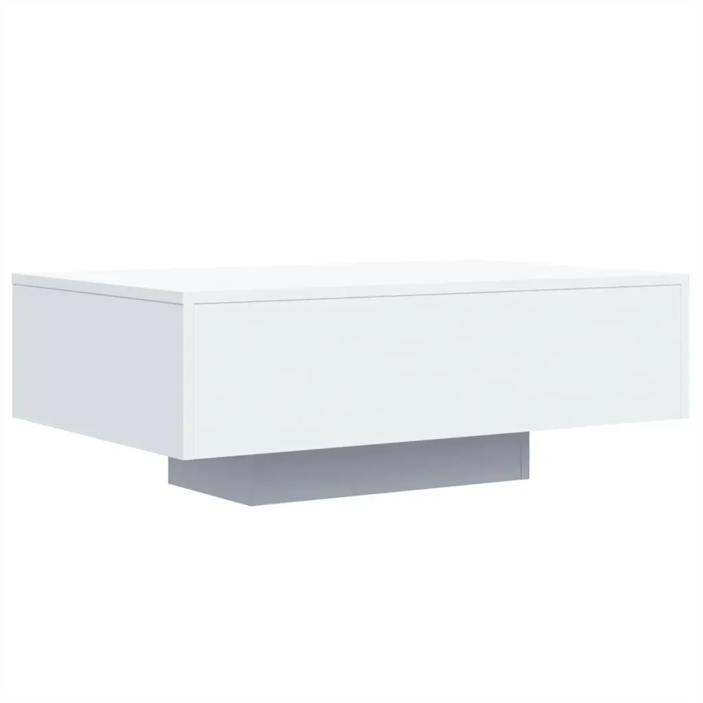 Coffee Table Modern White 85x55x31cm Engineered Wood with RGB LED Lights